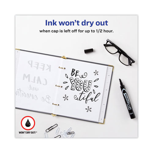 Avery - MARKS A LOT Large Desk-Style Permanent Marker, Broad Chisel Tip, Black, Dozen (8888)