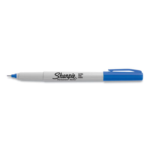 Sharpie - Ultra Fine Tip Permanent Marker, Ultra-Fine Needle Tip, Blue, Dozen