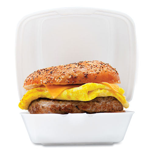 Dart - Foam Hinged Lid Containers, 6 x 5.78 x 3, White, 500/Carton