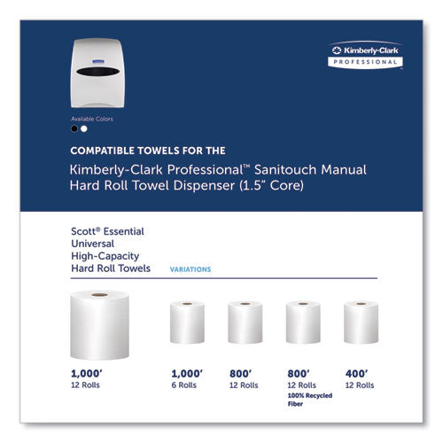 Kimberly-Clark - Sanitouch Hard Roll Towel Dispenser, 12.63 x 10.2 x 16.13, White