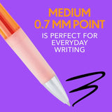 BIC - Intensity Clic Black Gel Pens, Medium Point (0.7mm)