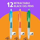 BIC - Intensity Clic Black Gel Pens, Medium Point (0.7mm)
