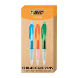 BIC - Intensity Clic Black Gel Pens, Medium Point (0.7mm)
